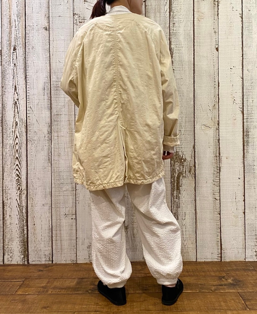 NMDS24631W(コート) 40s ORGANIC POPLIN RAGLAN SHORT COAT WITH VERTICAL STITCH