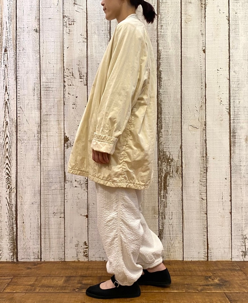 NMDS24631W(コート) 40s ORGANIC POPLIN RAGLAN SHORT COAT WITH VERTICAL STITCH