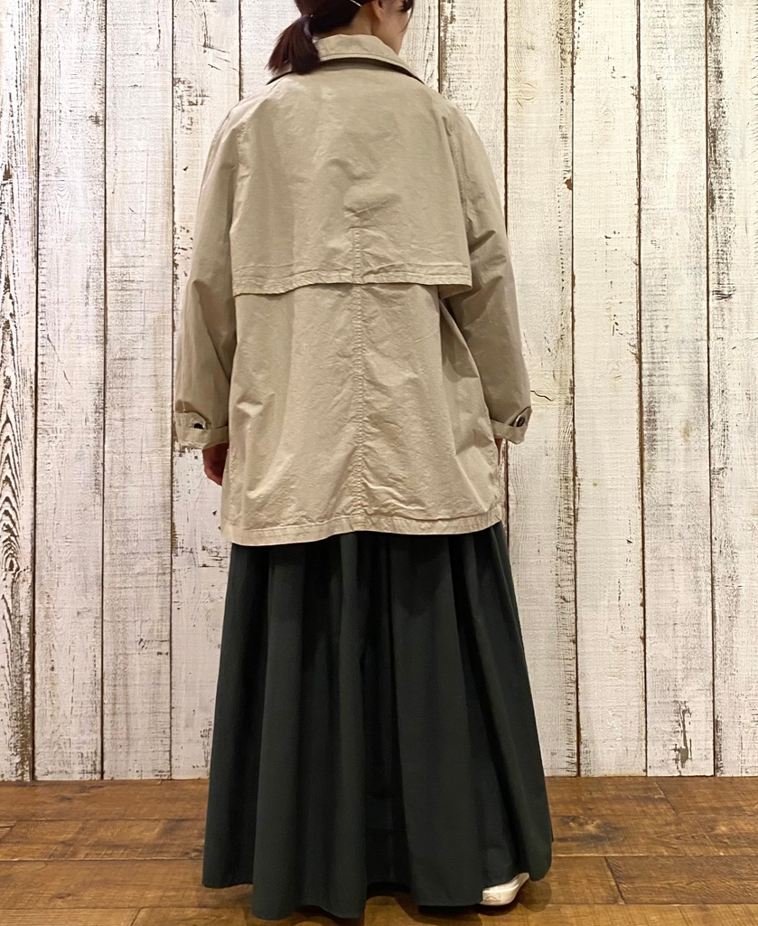 NMDS24641(スカート) 40s ORGANIC POPLIN(PATCHWORK) PINTUCK FLARED SKIRT WITH PATCH WORK