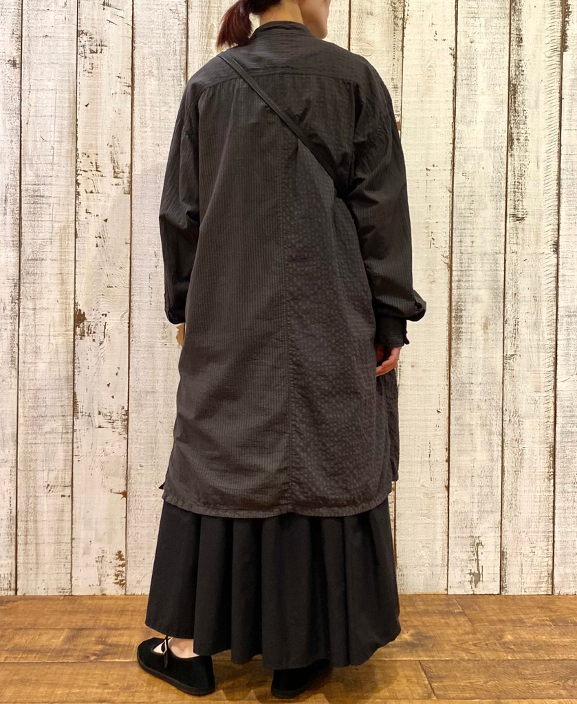 NMDS24641(スカート) 40s ORGANIC POPLIN(PATCHWORK) PINTUCK FLARED SKIRT WITH PATCH WORK