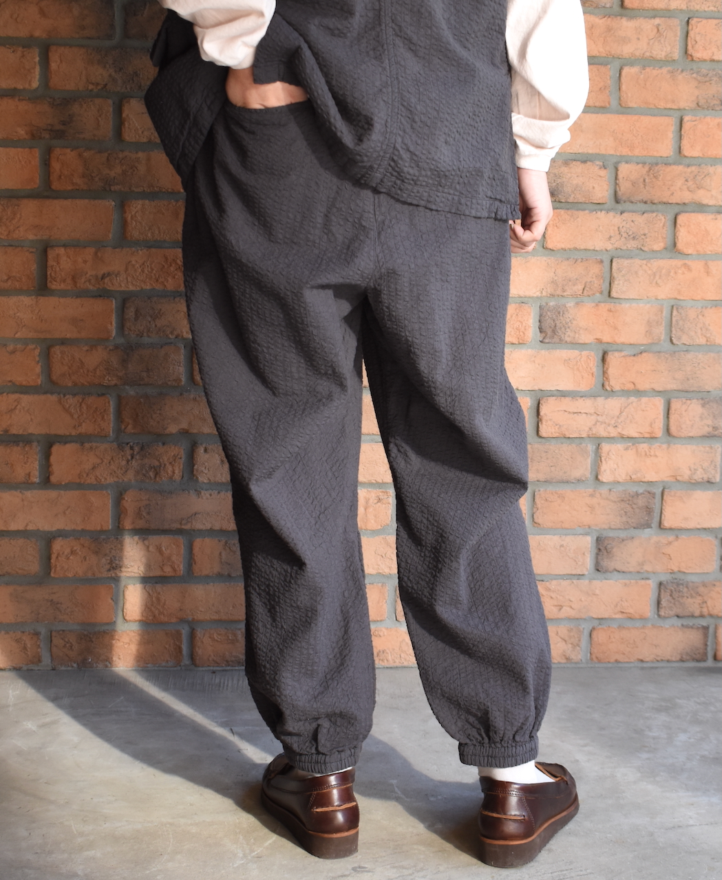 NVL2503SPD(パンツ) SEERSUCKER PLAIN OVERDYE EASY PANTS