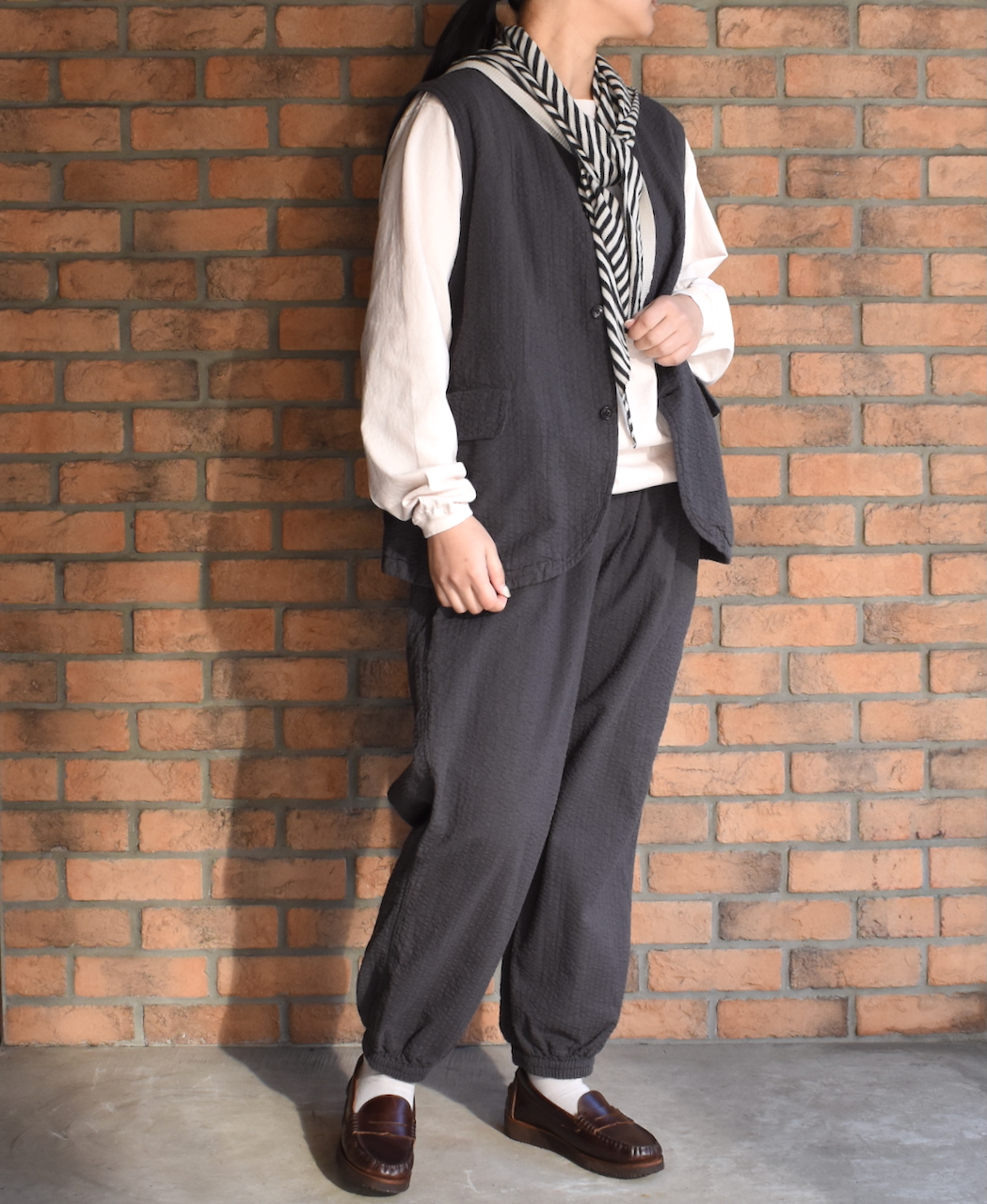 NVL2503SPD(パンツ) SEERSUCKER PLAIN OVERDYE EASY PANTS