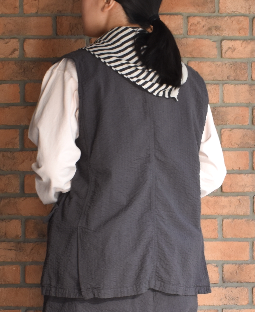 CLNAM2402S(スカーフ) COTTON STRIPE TRIANGLE SCARF