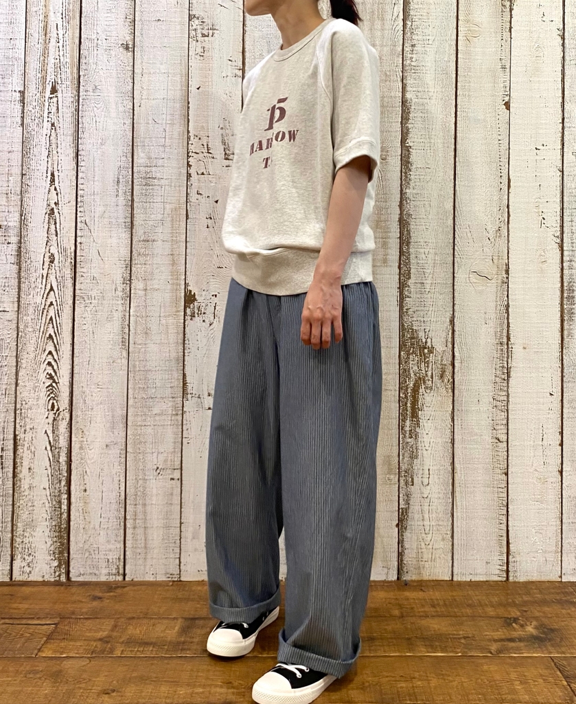 NVL2523(パンツ) POPLIN STRIPE EASY PANTS