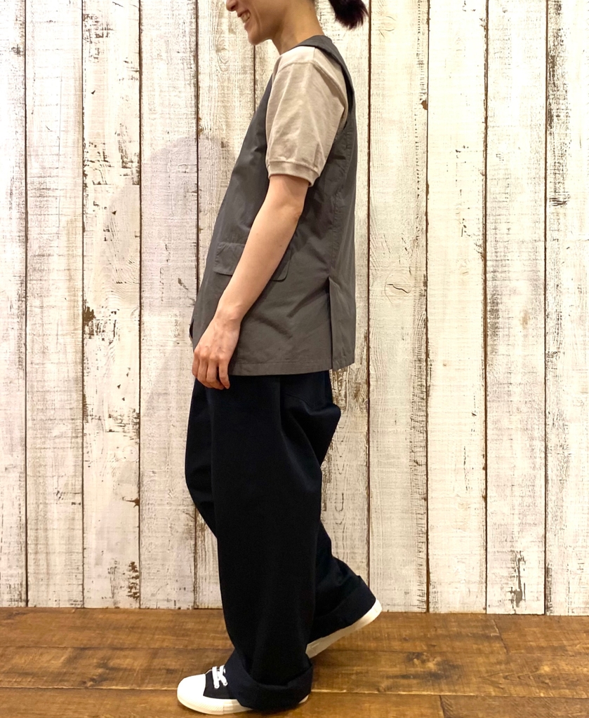 NVL2502CP(ベスト) 40s ORGANIC POPLIN NO COLLAR VEST