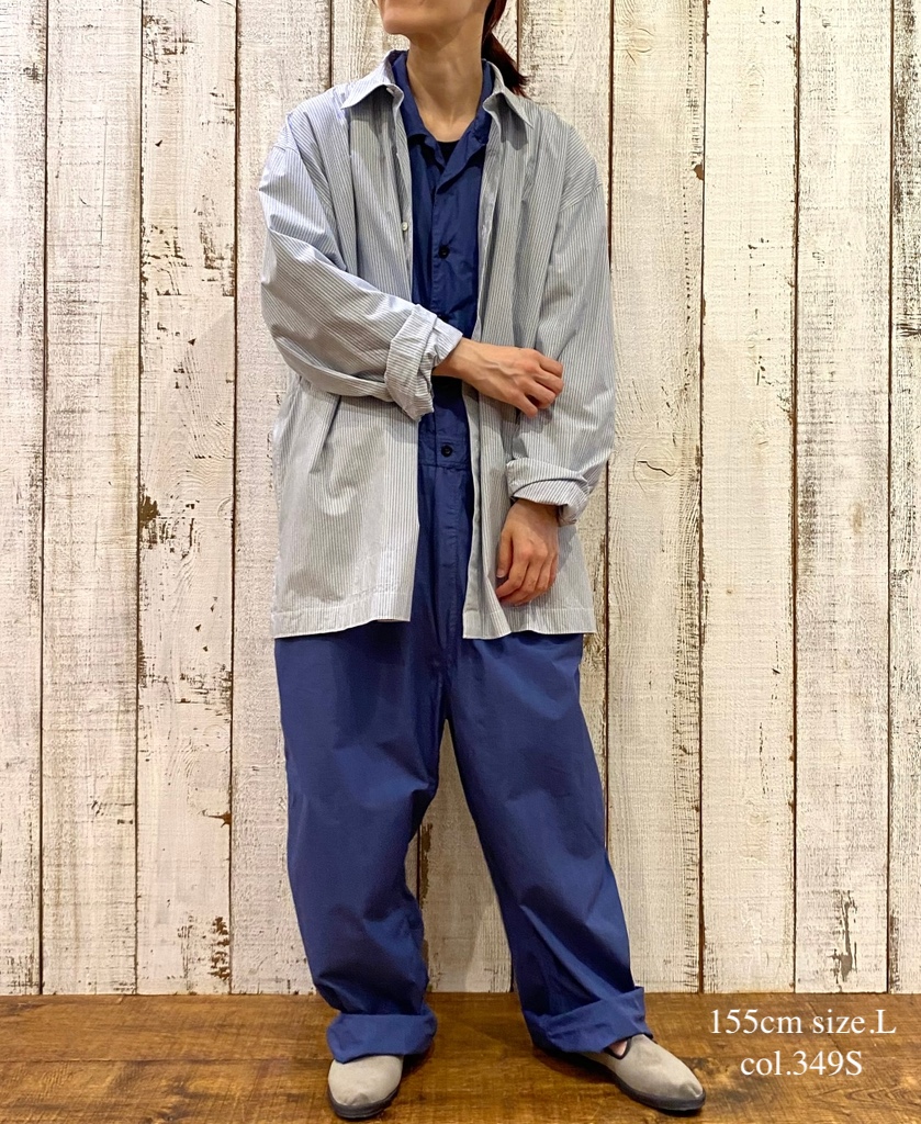 NVL2411(シャツ) POPLIN STRIPE REGULAR COLLAR L/SL SHIRT
