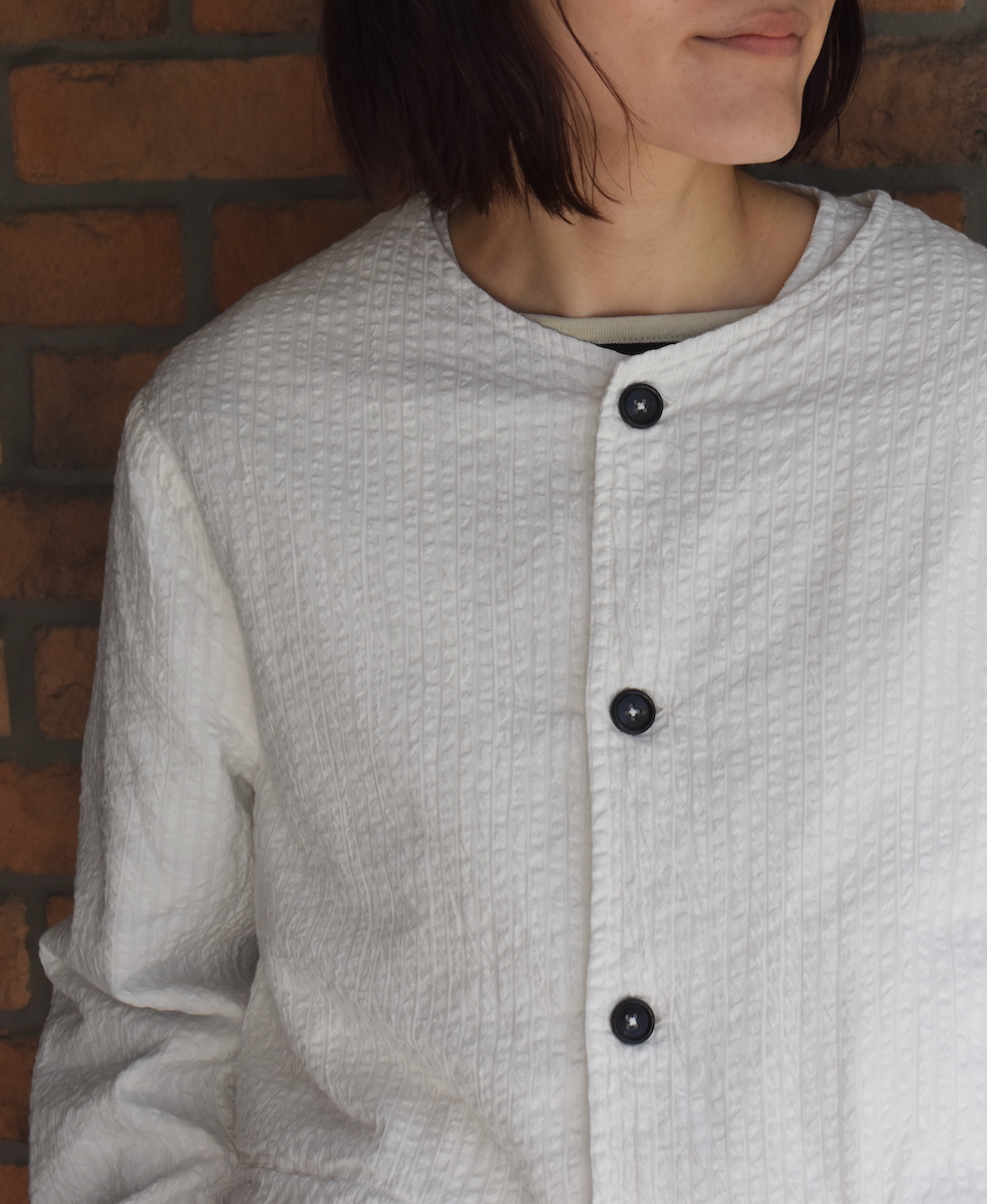 NVL2511SPD(ジャケット) SEERSUCKER PLAIN OVERDYE SIDE VENTS NO COLLAR JACKET