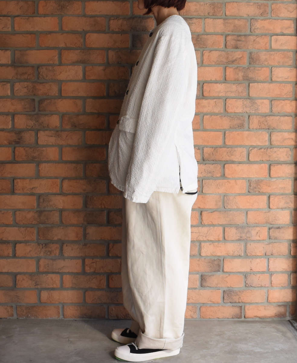NVL2511SPD(ジャケット) SEERSUCKER PLAIN OVERDYE SIDE VENTS NO COLLAR JACKET