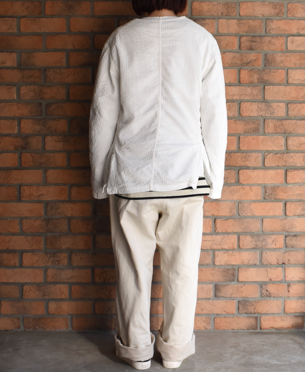 NVL2511SPD(ジャケット) SEERSUCKER PLAIN OVERDYE SIDE VENTS NO COLLAR JACKET