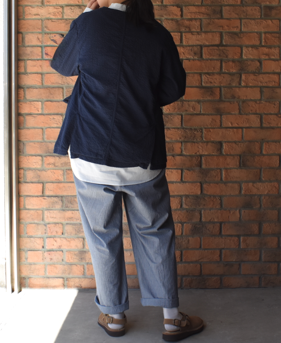 NVL2523(パンツ) POPLIN STRIPE EASY PANTS