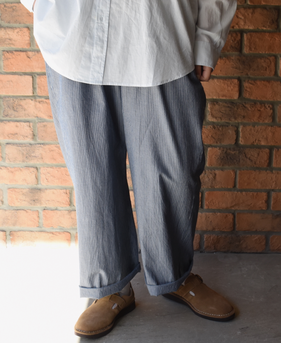 NVL2523(パンツ) POPLIN STRIPE EASY PANTS