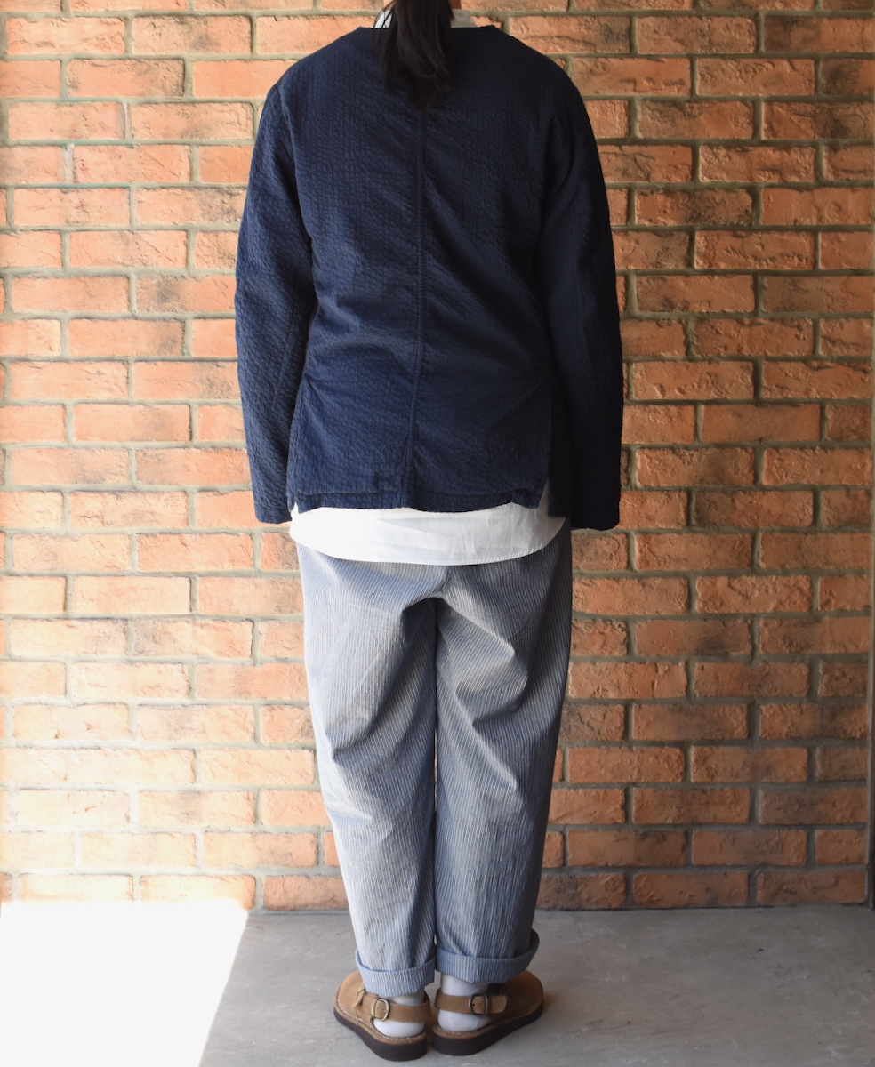 NVL2511SPD(ジャケット) SEERSUCKER PLAIN OVERDYE SIDE VENTS NO COLLAR JACKET