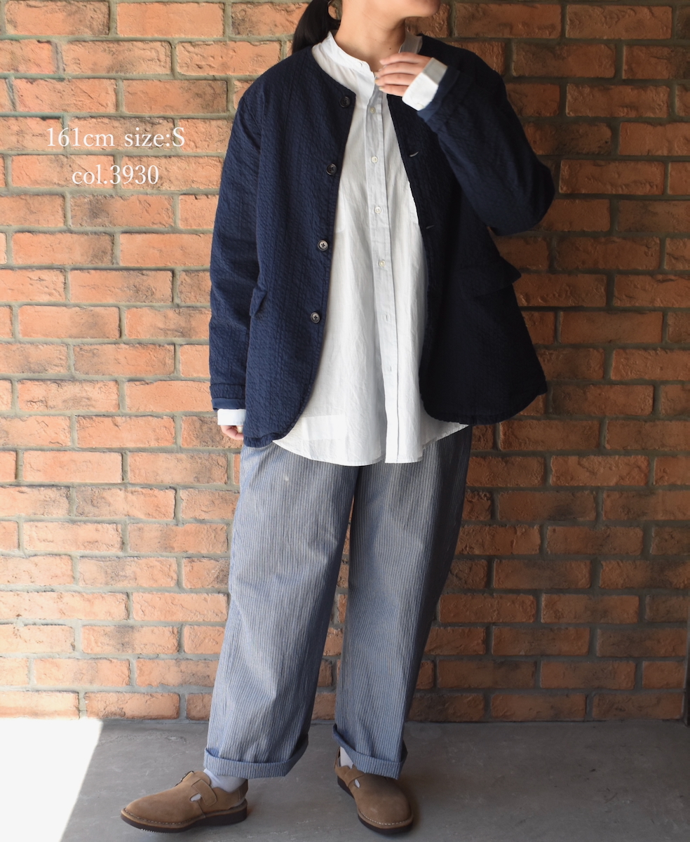 NVL2511SPD(ジャケット) SEERSUCKER PLAIN OVERDYE SIDE VENTS NO COLLAR JACKET