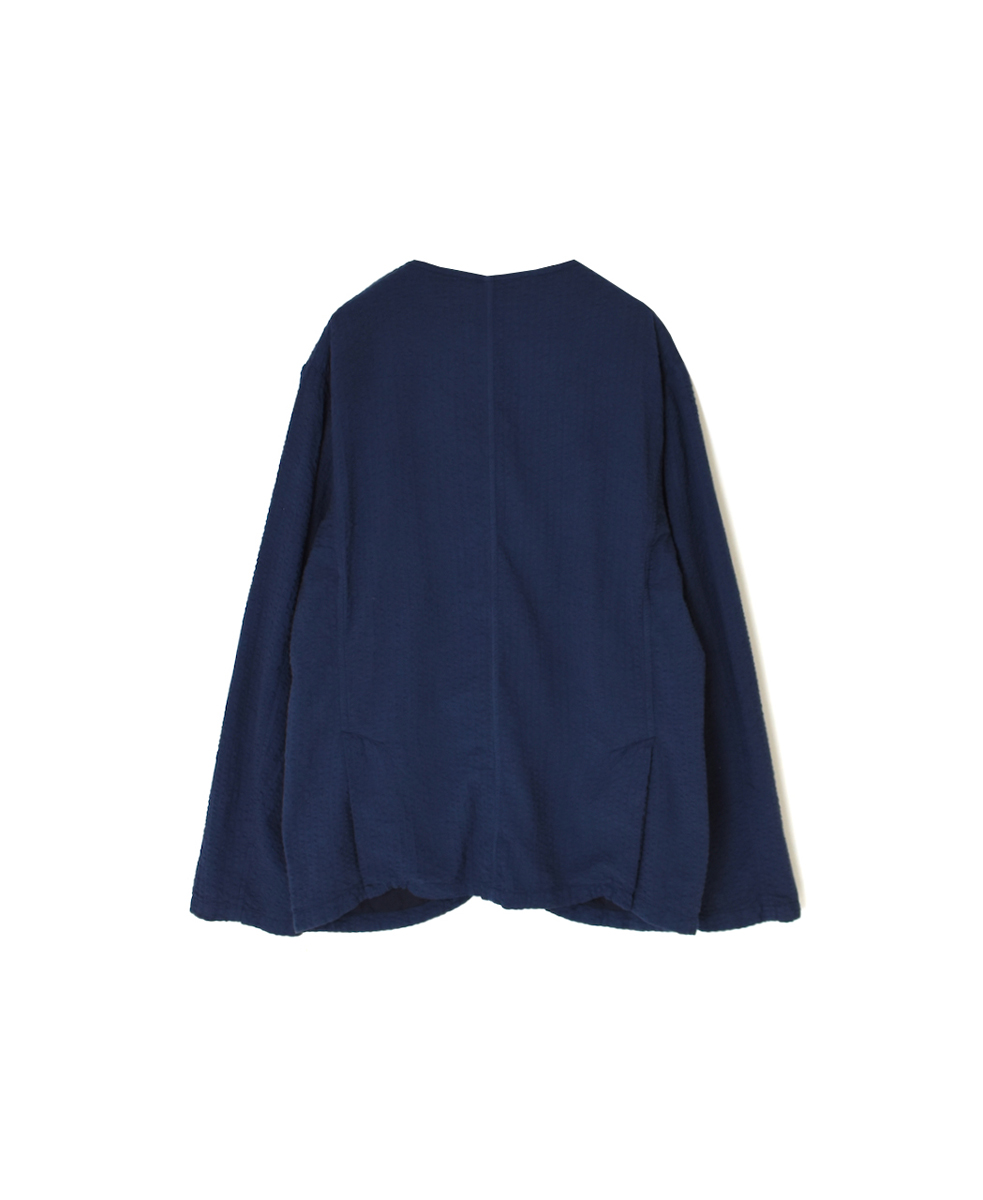 NVL2511SPD(ジャケット) SEERSUCKER PLAIN OVERDYE SIDE VENTS NO COLLAR JACKET