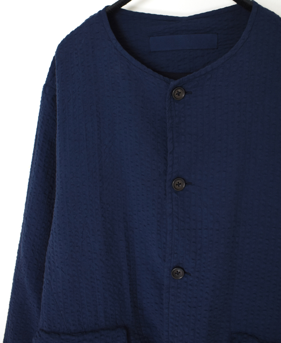NVL2511SPD(ジャケット) SEERSUCKER PLAIN OVERDYE SIDE VENTS NO COLLAR JACKET
