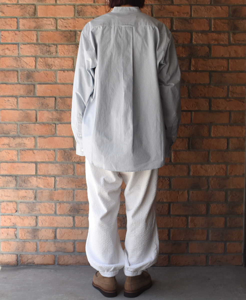 NVL2531(シャツ) 60s ORGANIC CAMBRIC BANDED COLLAR L/SL OVERSIZED SHIRTS