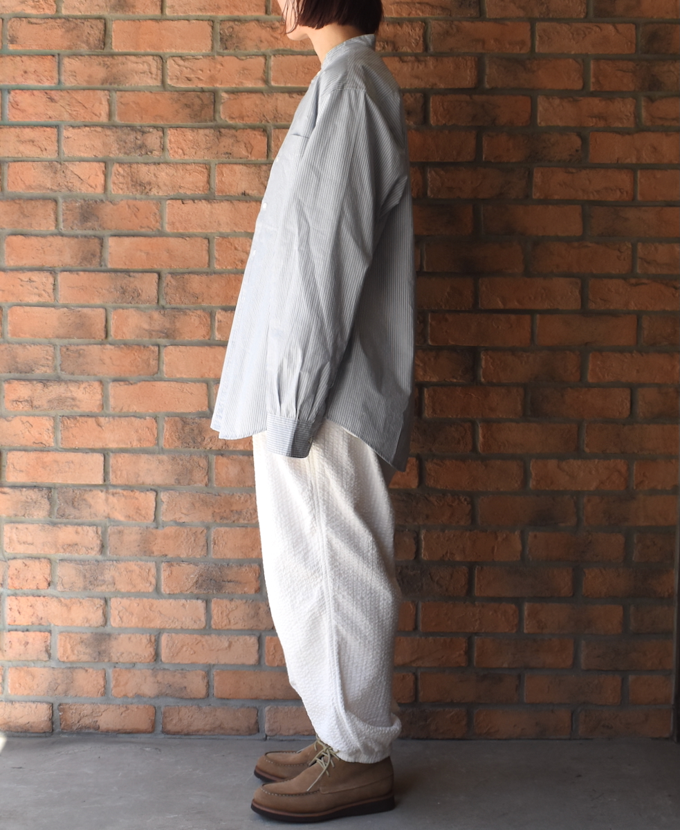 NVL2531(シャツ) 60s ORGANIC CAMBRIC BANDED COLLAR L/SL OVERSIZED SHIRTS