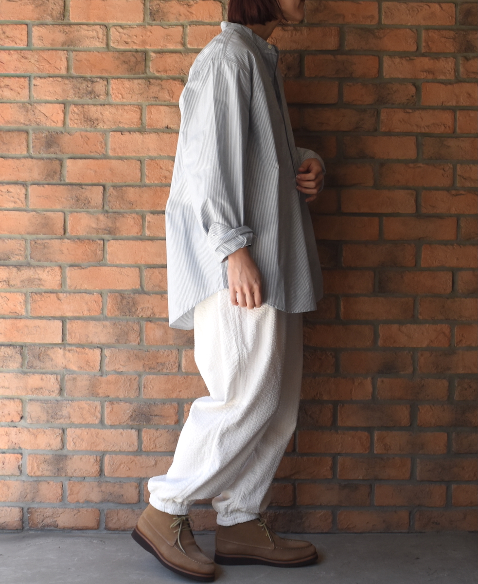 NVL2531(シャツ) 60s ORGANIC CAMBRIC BANDED COLLAR L/SL OVERSIZED SHIRTS