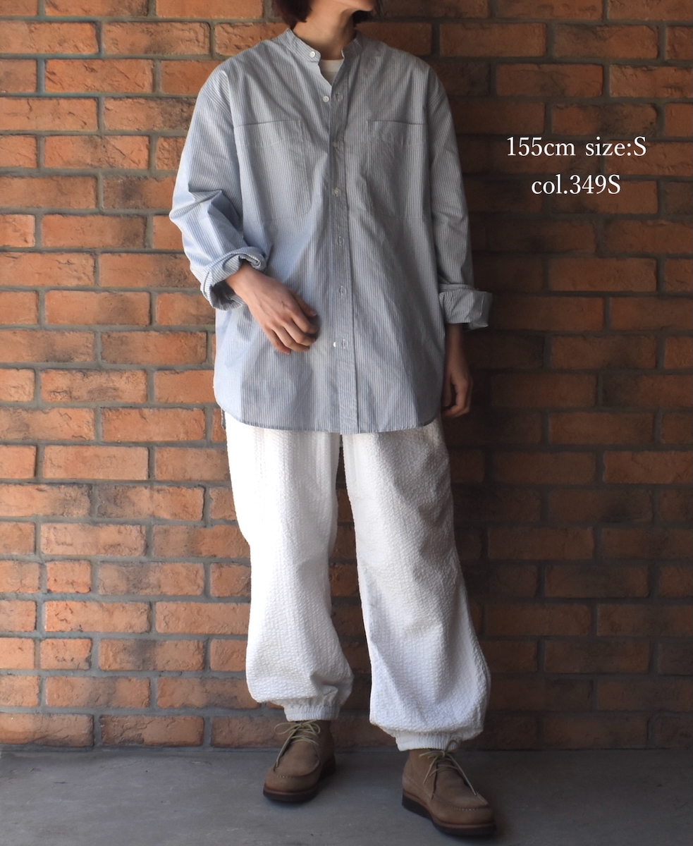 NVL2531(シャツ) 60s ORGANIC CAMBRIC BANDED COLLAR L/SL OVERSIZED SHIRTS