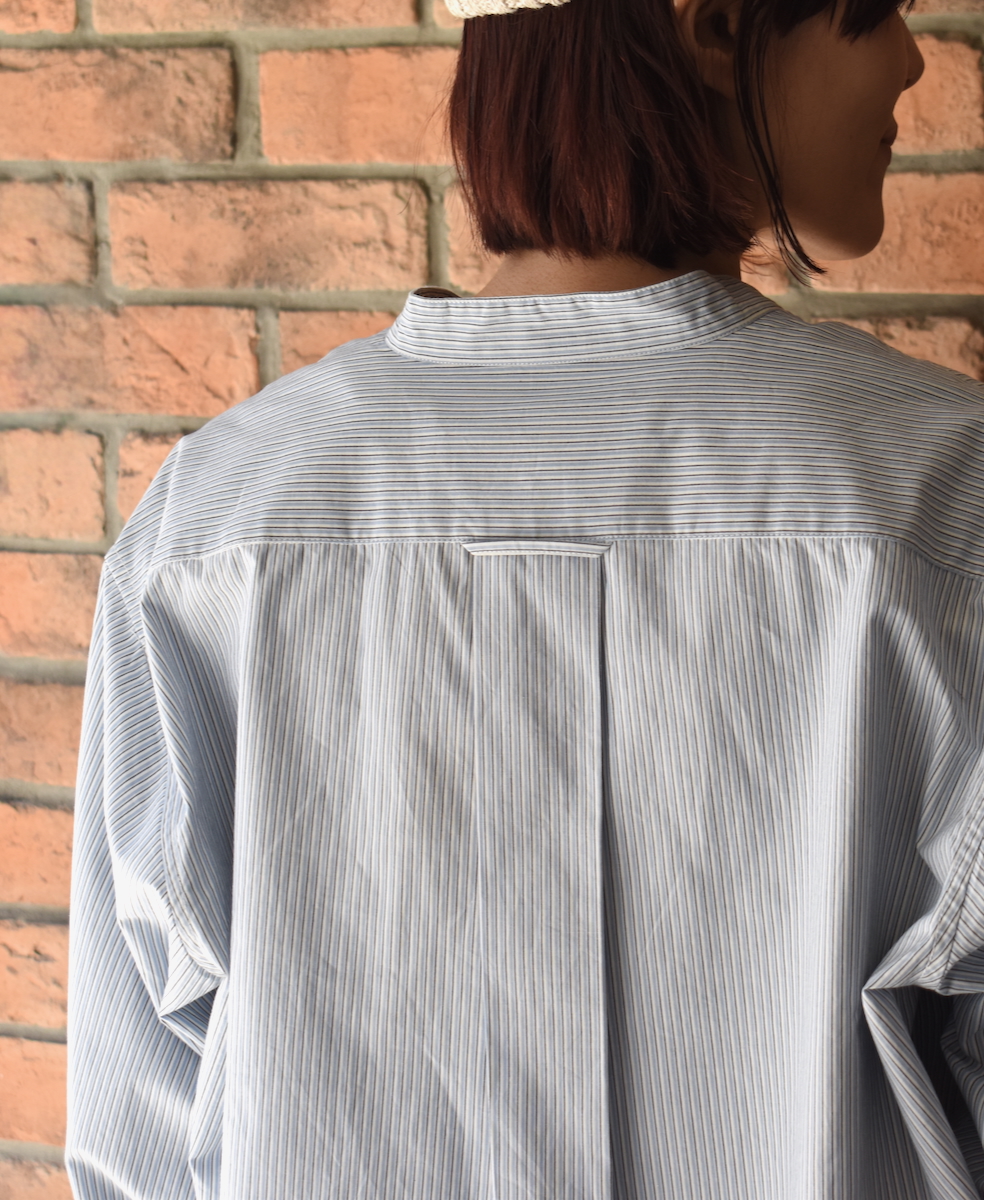 NVL2531(シャツ) 60s ORGANIC CAMBRIC BANDED COLLAR L/SL OVERSIZED SHIRTS