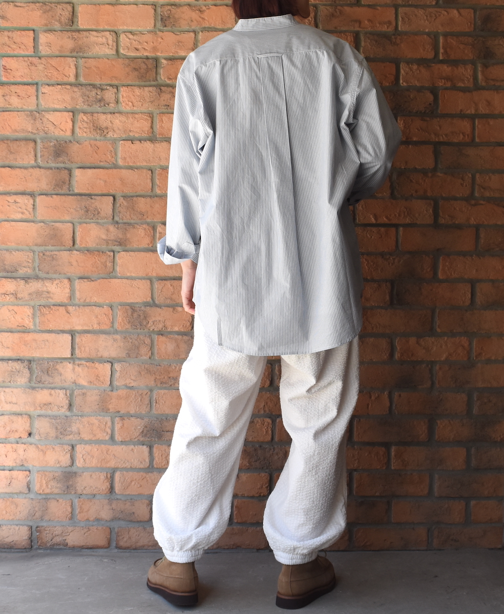 NVL2531(シャツ) 60s ORGANIC CAMBRIC BANDED COLLAR L/SL OVERSIZED SHIRTS