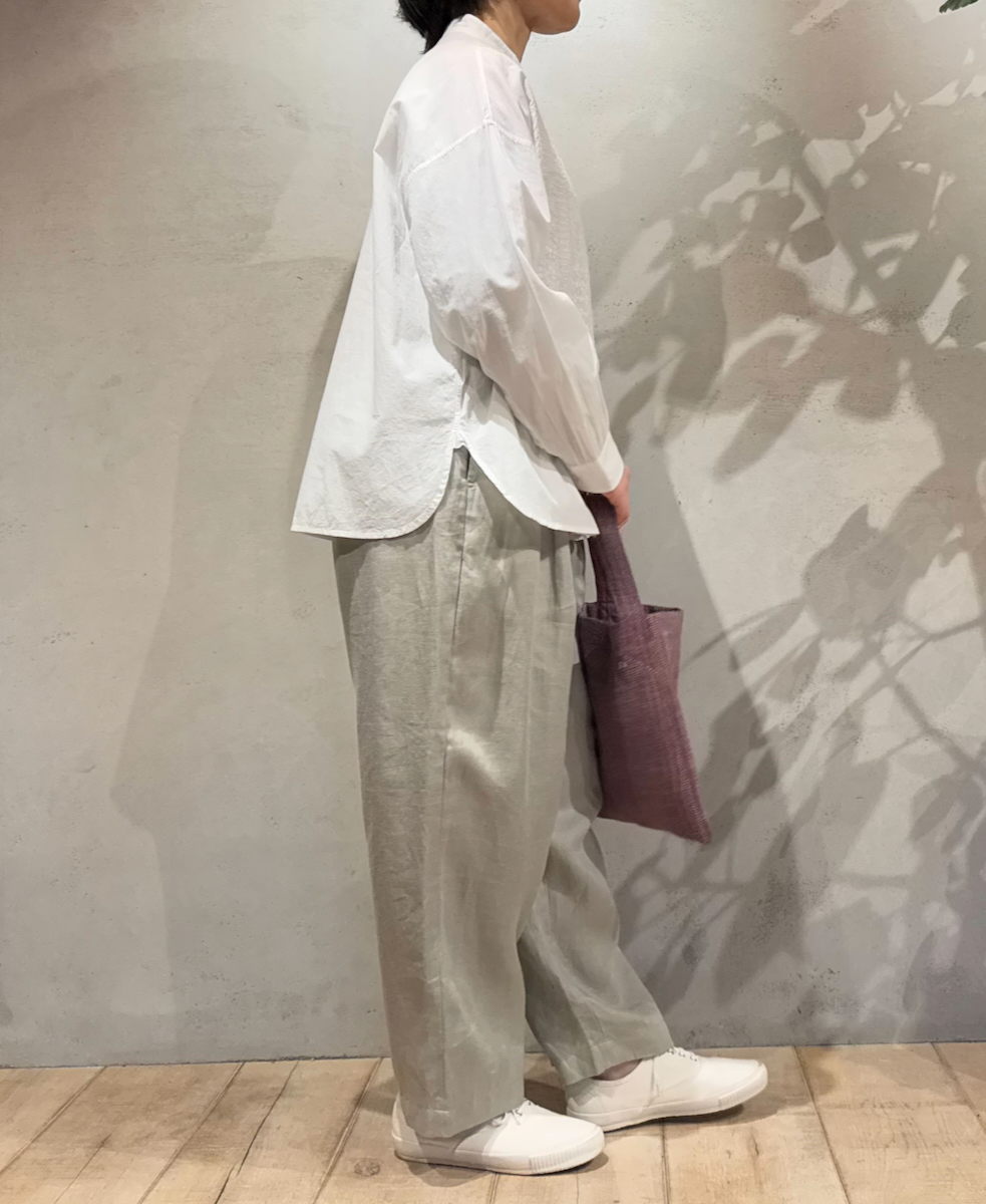 NMDS25201(シャツ) 60s ORGANIC CAMBRIC BANDED COLLAR EMB SHIRT