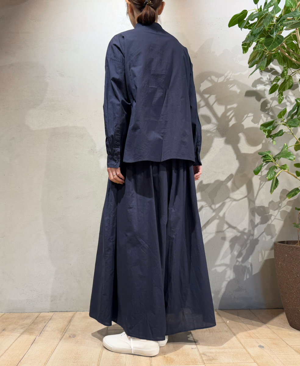 NMDS25201(シャツ) 60s ORGANIC CAMBRIC BANDED COLLAR EMB SHIRT