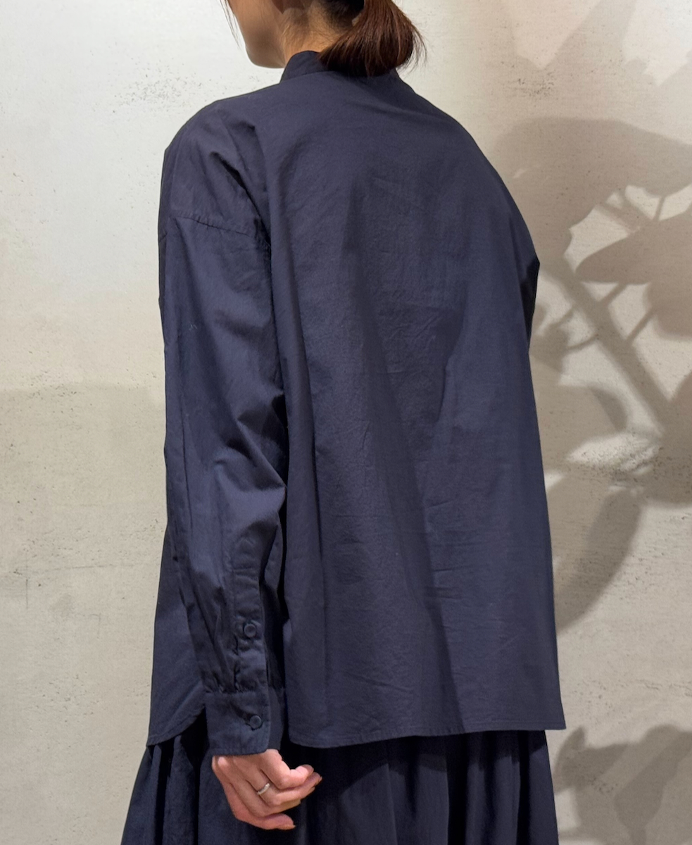 NMDS25201(シャツ) 60s ORGANIC CAMBRIC BANDED COLLAR EMB SHIRT