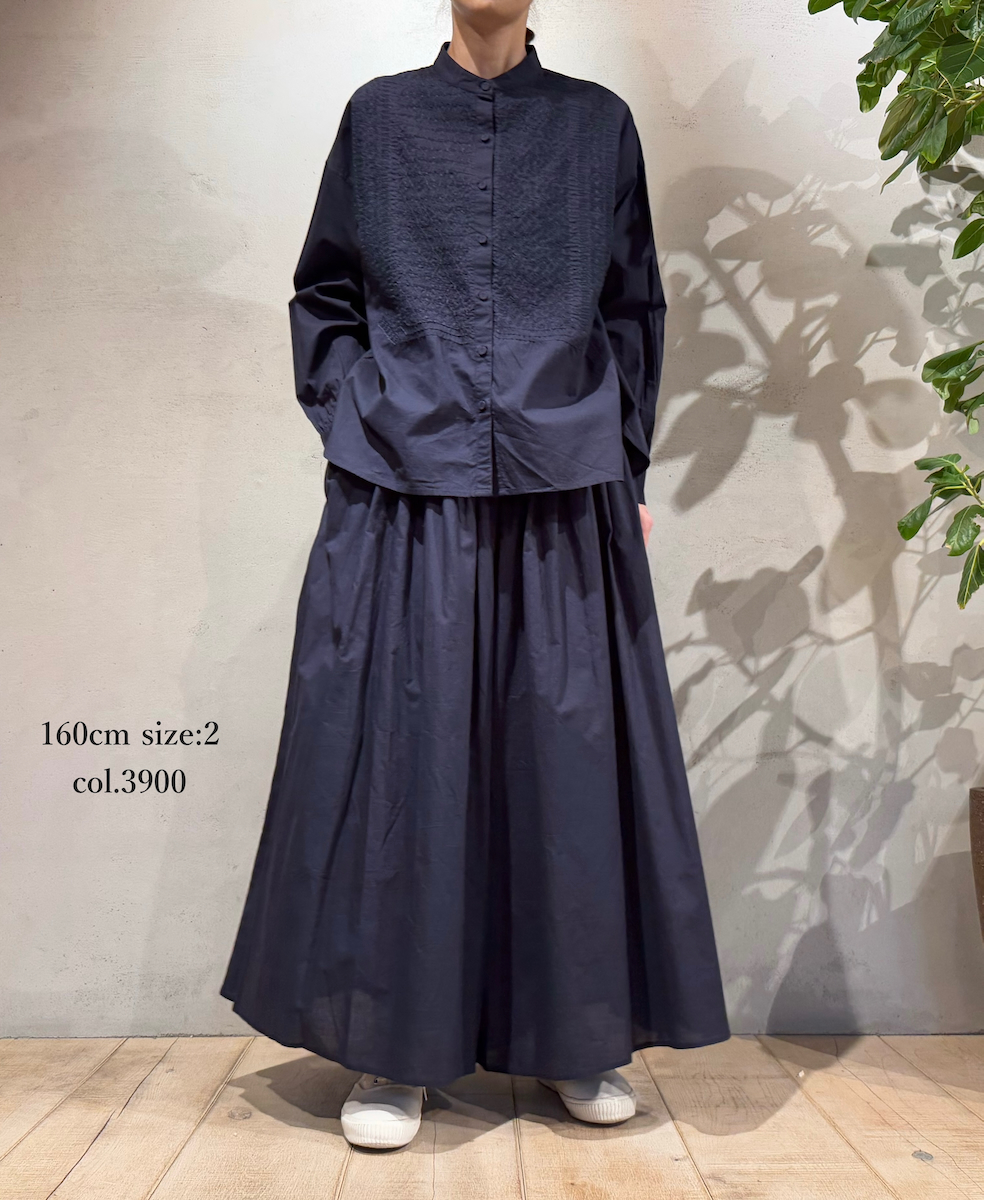 NMDS25205(キュロット) 60s ORGANIC CAMBRIC GATHERED CULOTTES