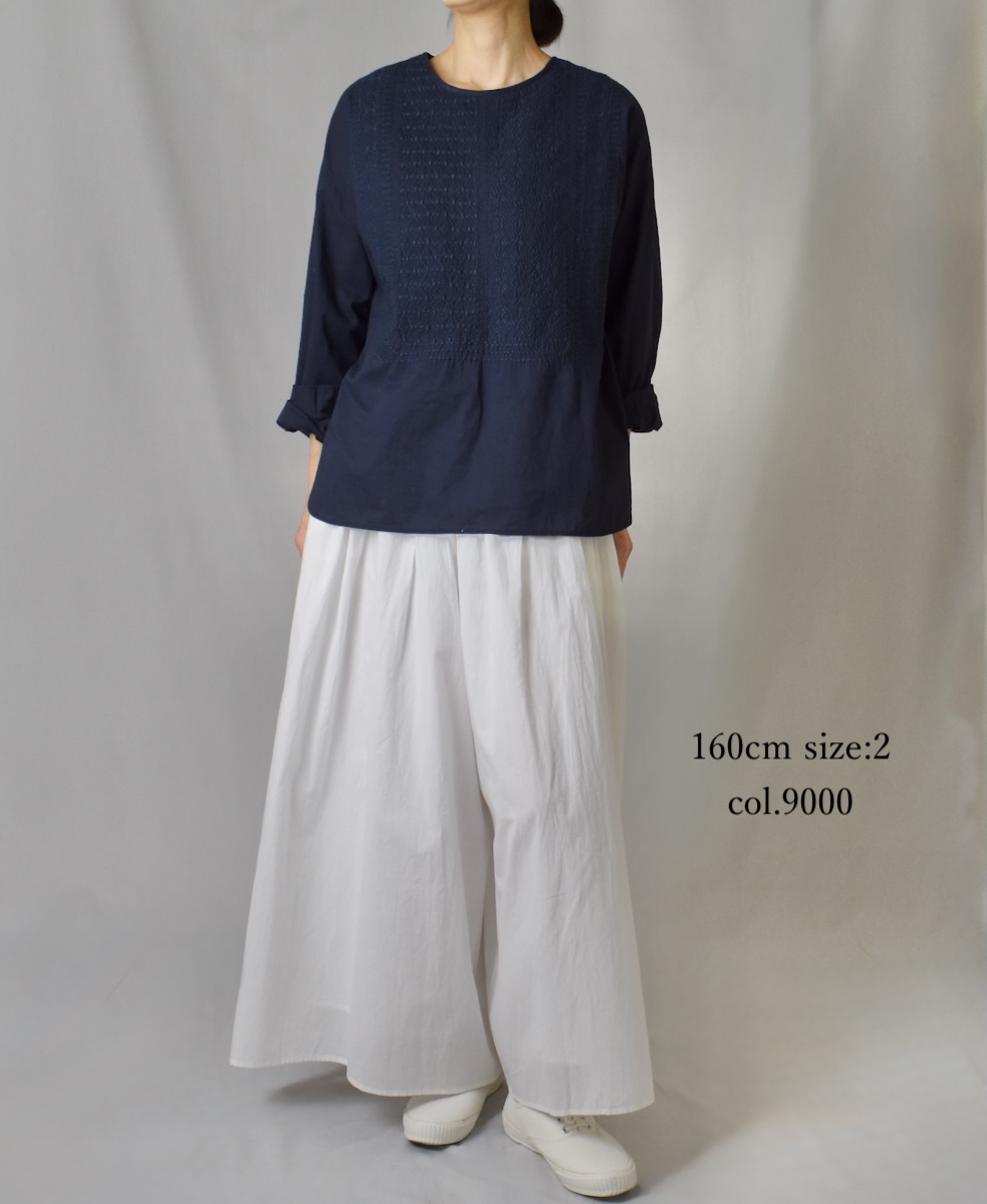 NMDS25205(キュロット) 60s ORGANIC CAMBRIC GATHERED CULOTTES