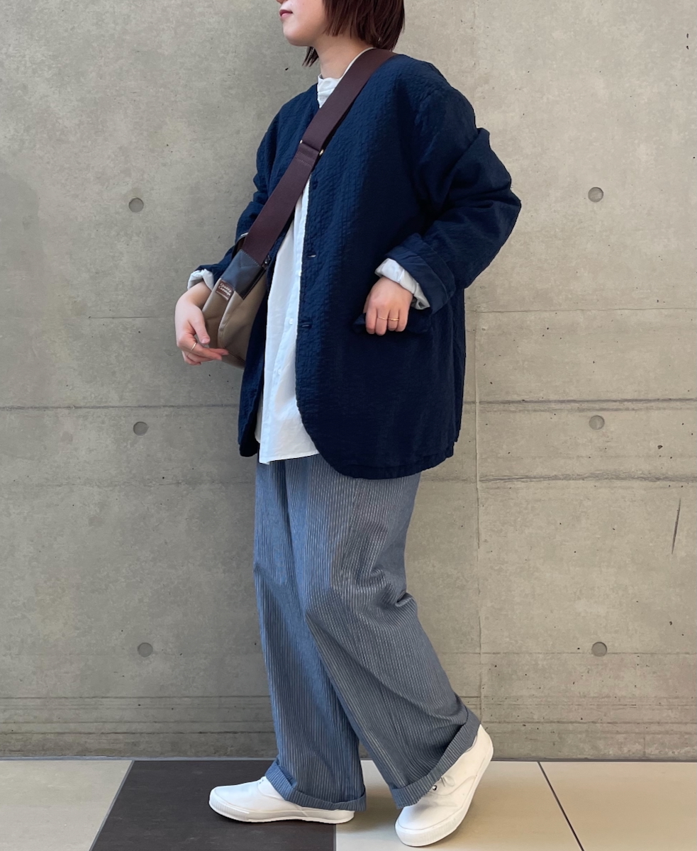 NVL2511SPD(ジャケット) SEERSUCKER PLAIN OVERDYE SIDE VENTS NO COLLAR JACKET