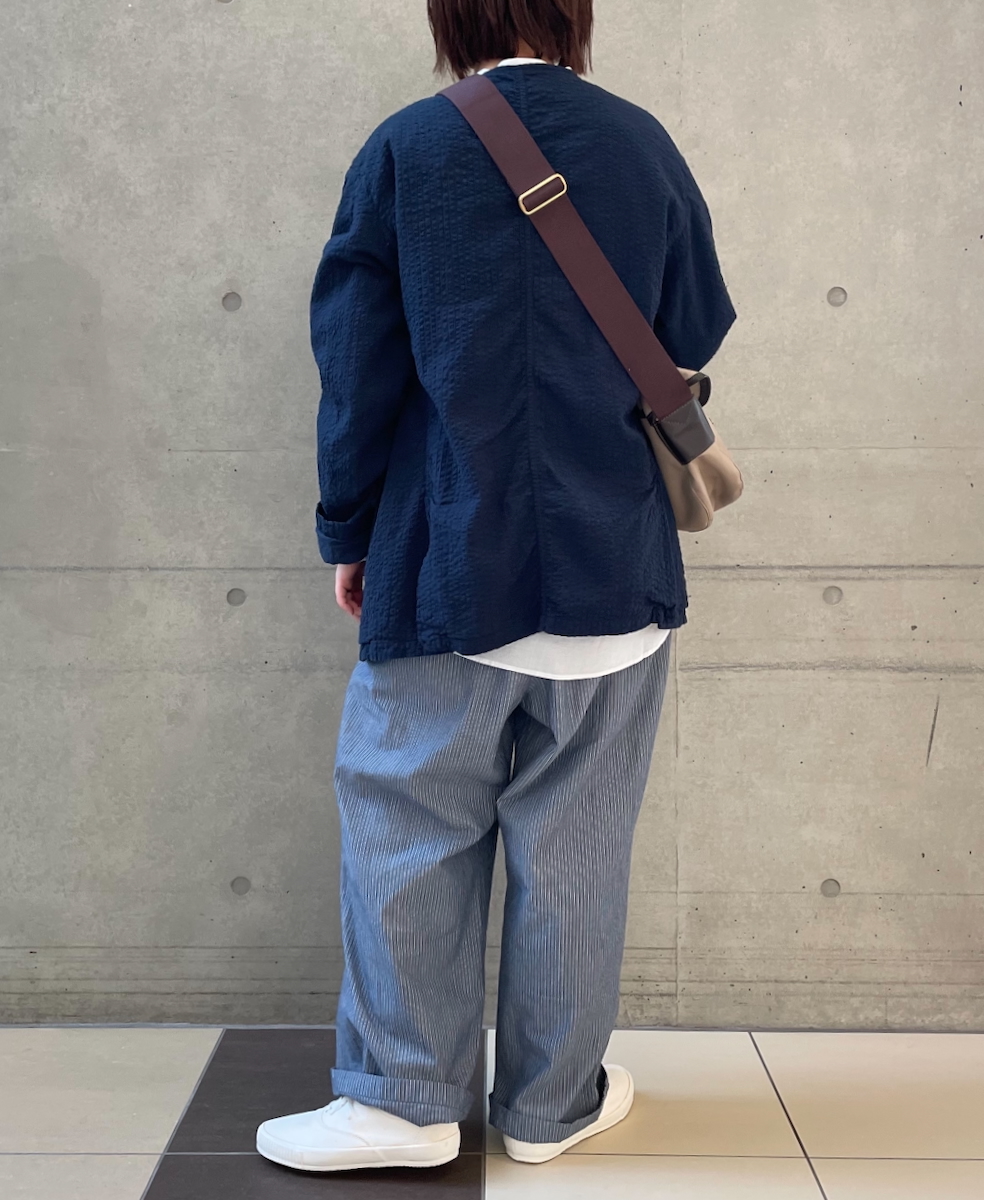 NVL2511SPD(ジャケット) SEERSUCKER PLAIN OVERDYE SIDE VENTS NO COLLAR JACKET