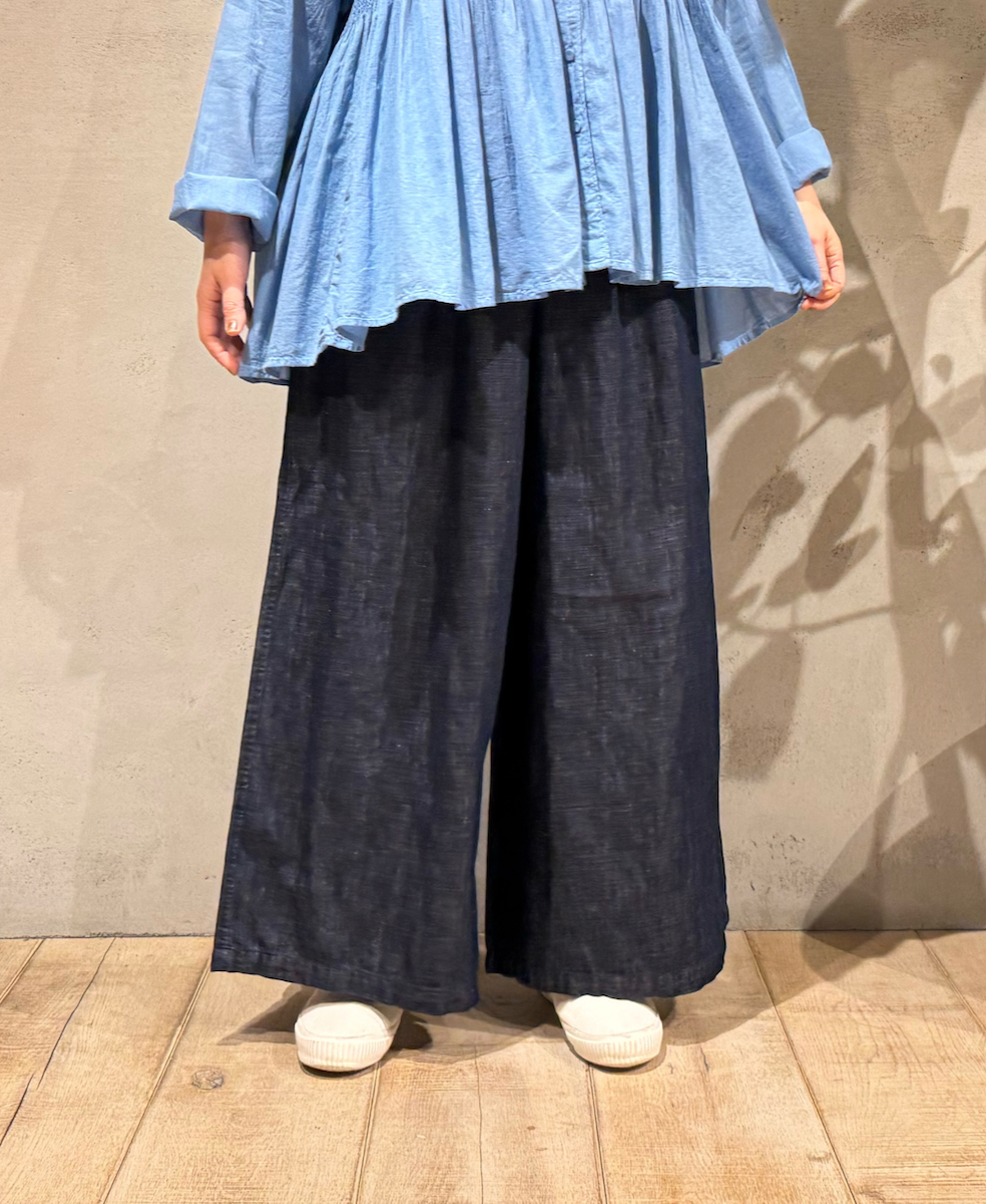 GNMDS2062CL (パンツ) 5.1oz WASHED COTTON / LINEN DENIM WIDE EASY PANTS