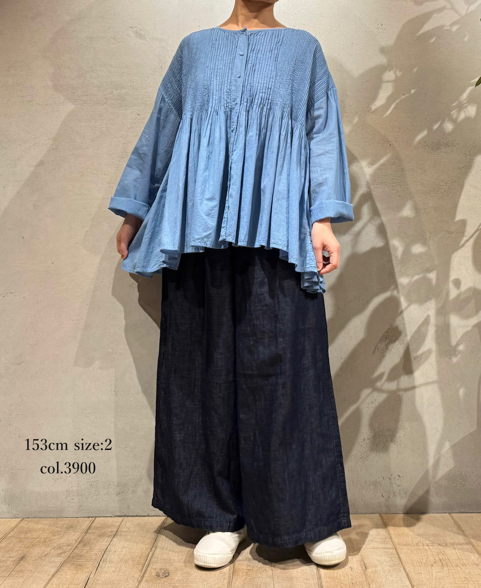 GNMDS2062CL (パンツ) 5.1oz WASHED COTTON / LINEN DENIM WIDE EASY PANTS