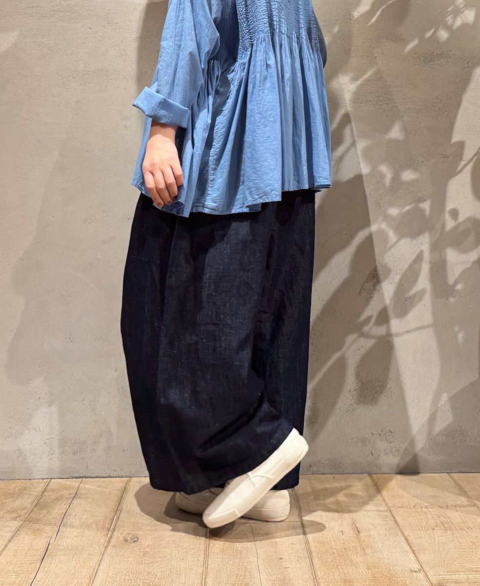 GNMDS2062CL (パンツ) 5.1oz WASHED COTTON / LINEN DENIM WIDE EASY PANTS