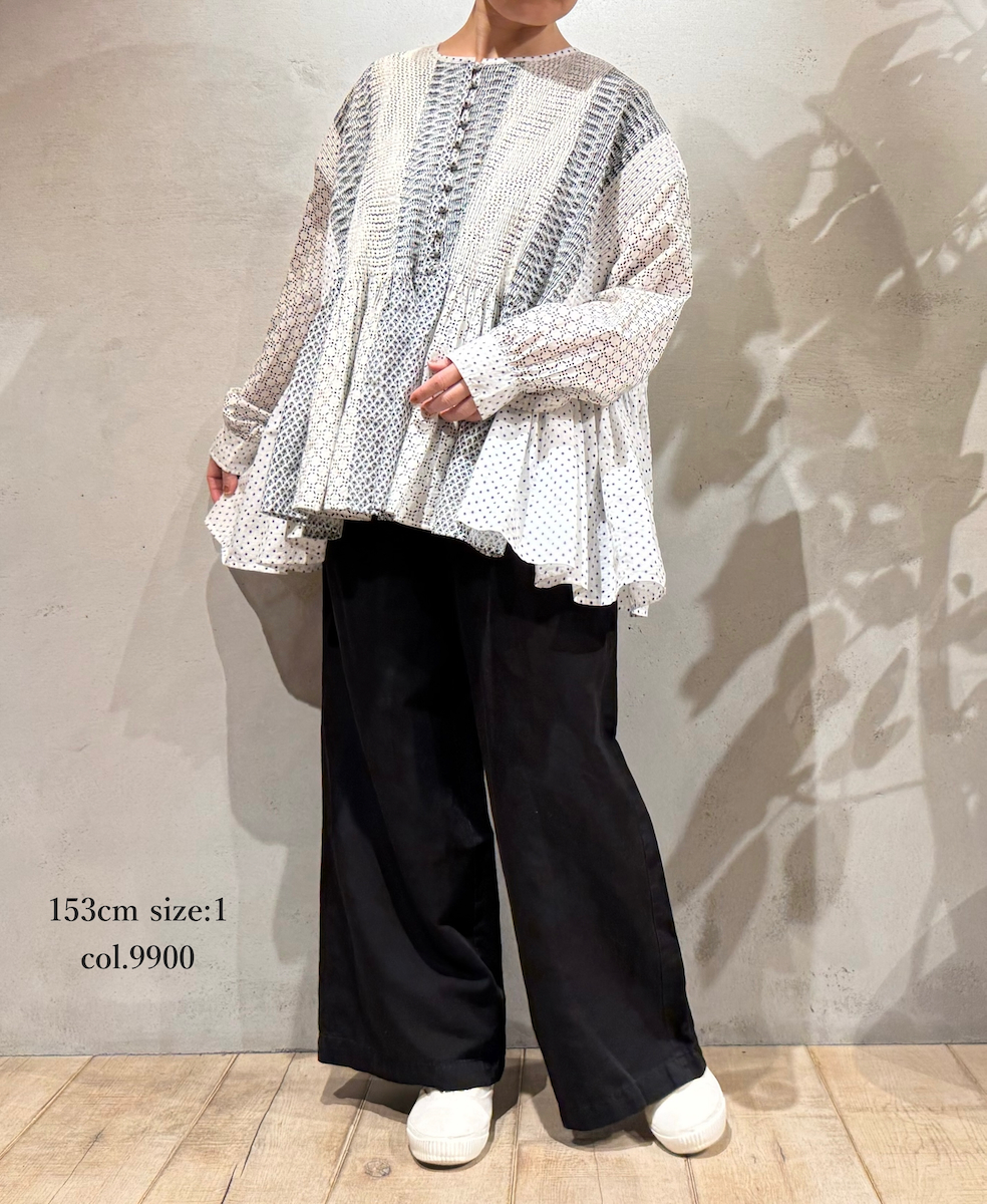 GNMDS2102CL (パンツ) 5.1oz WASHED COTTON / LINEN DENIM EASY WIDE PANTS