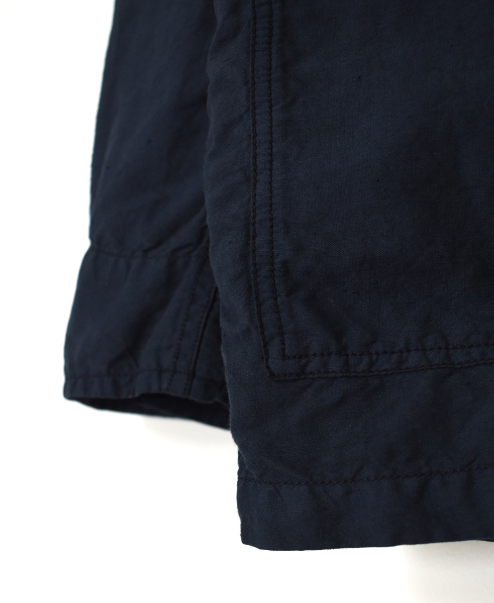 ISNAM2501D(ジャケット) COTTON LINEN OVERDYE BANDED COLLAR JACKET