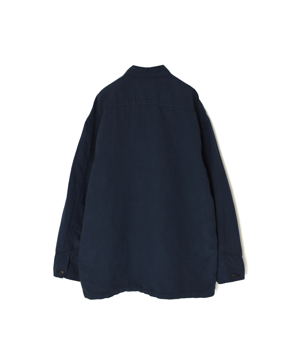 ISNAM2501D(ジャケット) COTTON LINEN OVERDYE BANDED COLLAR JACKET