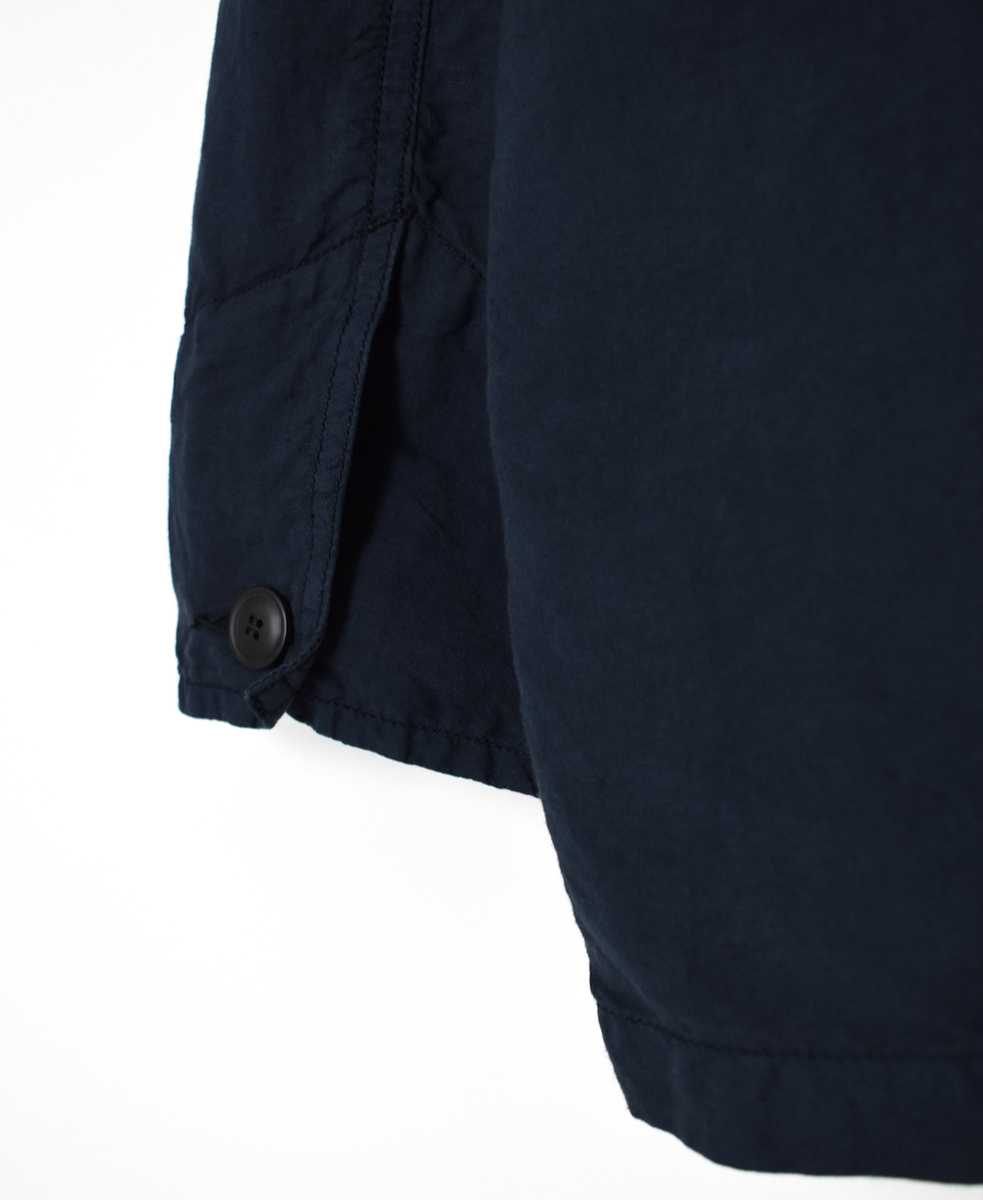 ISNAM2501D(ジャケット) COTTON LINEN OVERDYE BANDED COLLAR JACKET