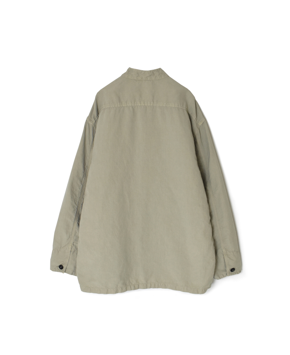 ISNAM2501D(ジャケット) COTTON LINEN OVERDYE BANDED COLLAR JACKET
