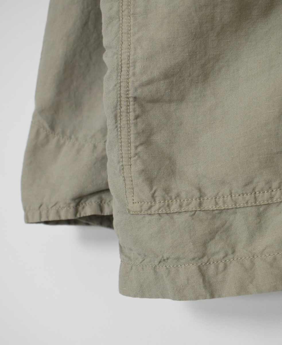 ISNAM2501D(ジャケット) COTTON LINEN OVERDYE BANDED COLLAR JACKET