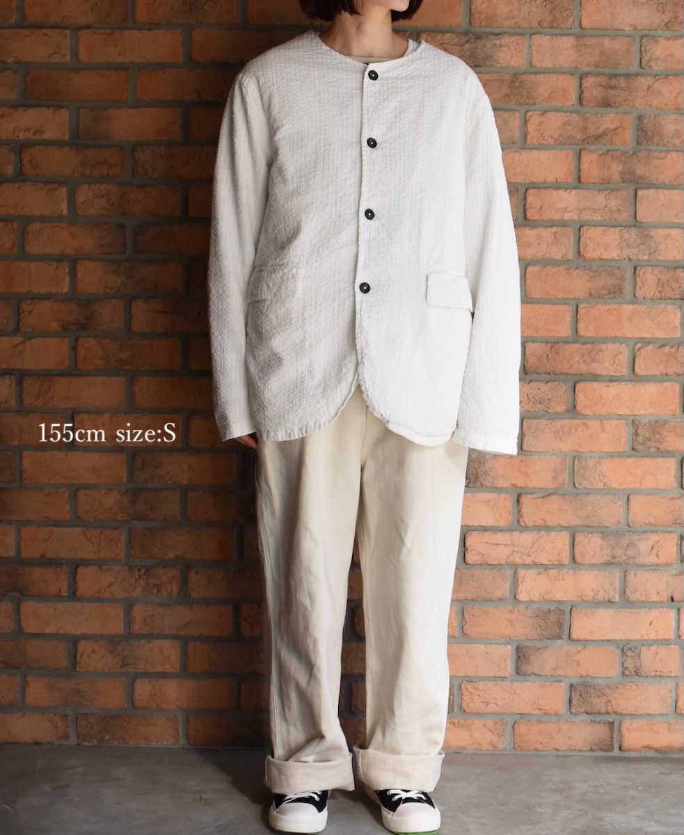 NVL2511SPD(ジャケット) SEERSUCKER PLAIN OVERDYE SIDE VENTS NO COLLAR JACKET
