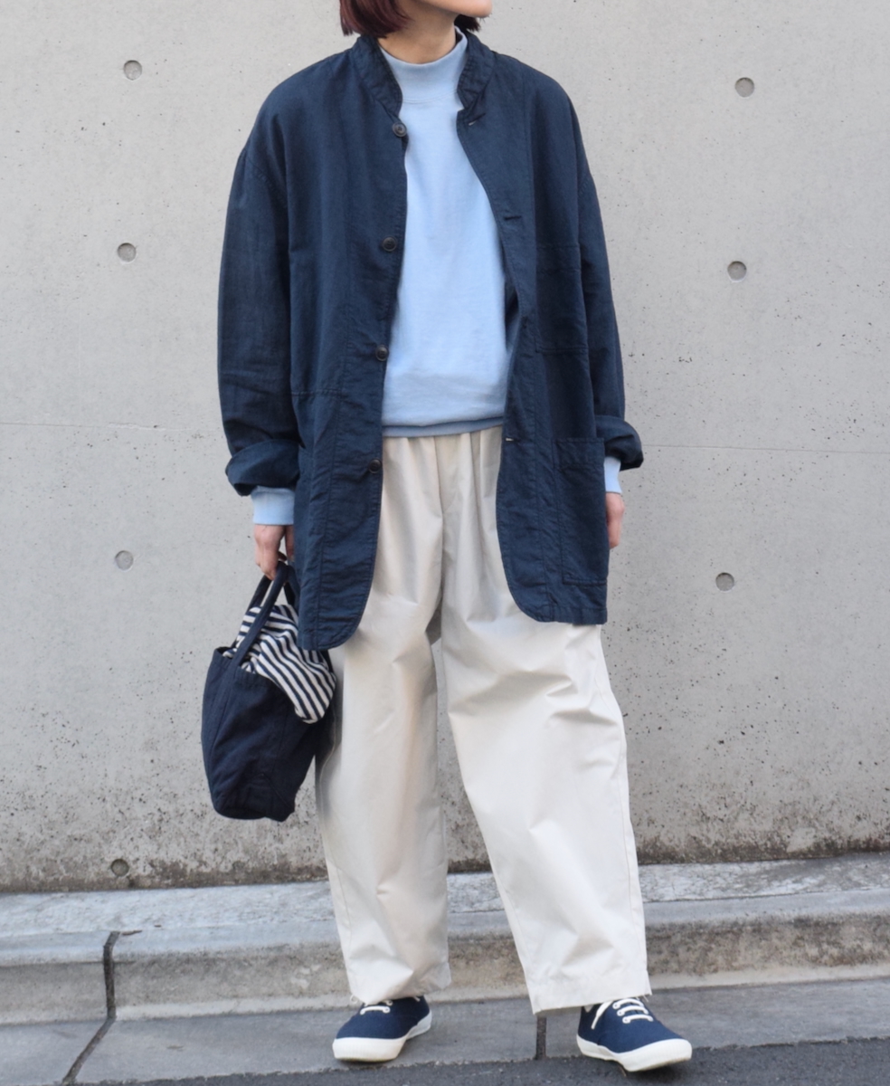 GNAM2401 (Tシャツ) SINGLE JERSEY MOCK-NECK LONG SLEEVE T-SHIRT