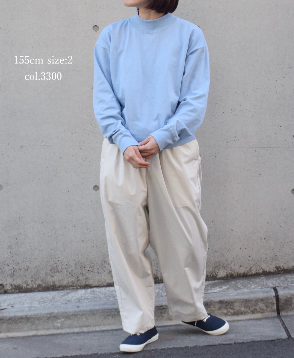 GNAM2401 (Tシャツ) SINGLE JERSEY MOCK-NECK LONG SLEEVE T-SHIRT