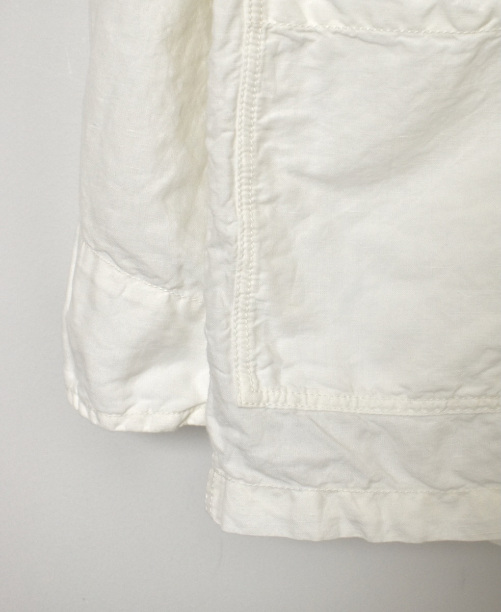 ISNAM2501D(ジャケット) COTTON LINEN OVERDYE BANDED COLLAR JACKET