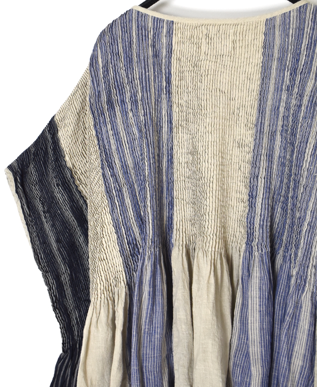 NMDS25301D(プルオーバー) LINEN STRIPE PATCHWORK MINI PINTUCK PULLOVER