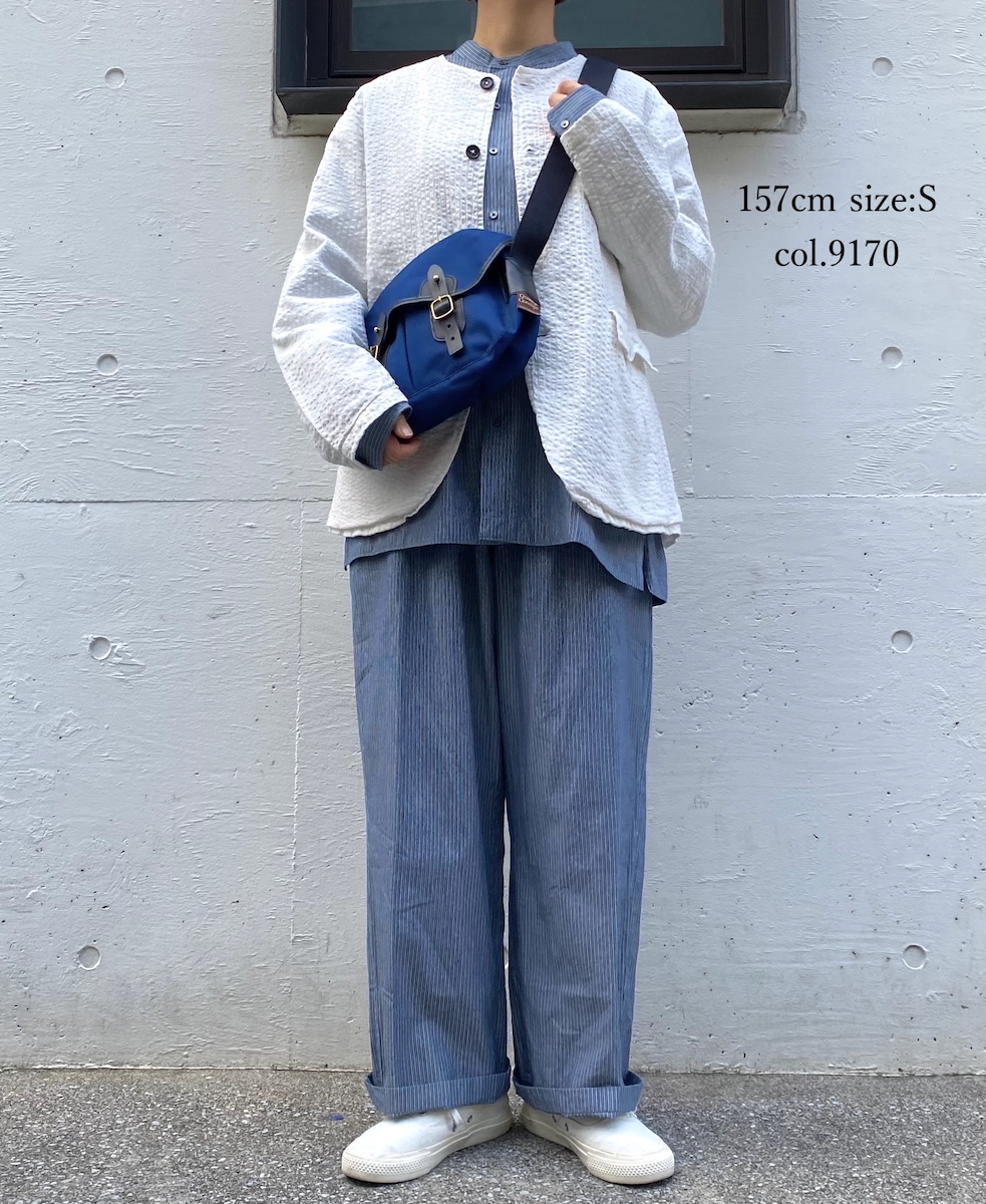 NVL2511SPD(ジャケット) SEERSUCKER PLAIN OVERDYE SIDE VENTS NO COLLAR JACKET