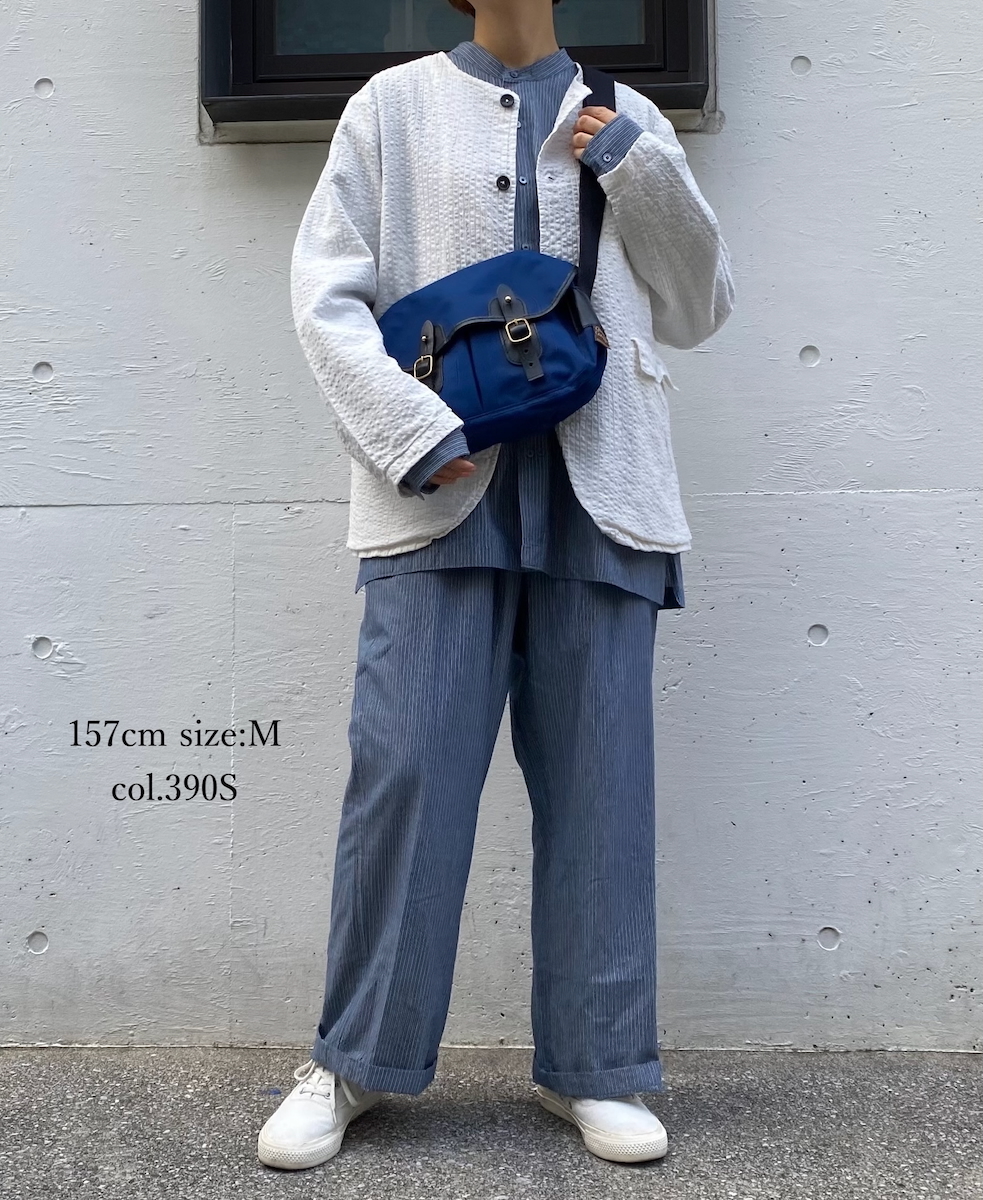 NVL2523(パンツ) POPLIN STRIPE EASY PANTS