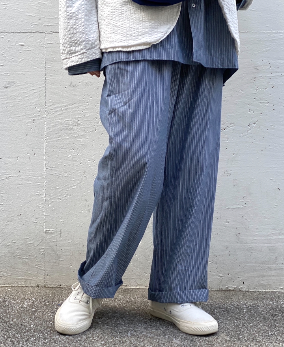 NVL2523(パンツ) POPLIN STRIPE EASY PANTS