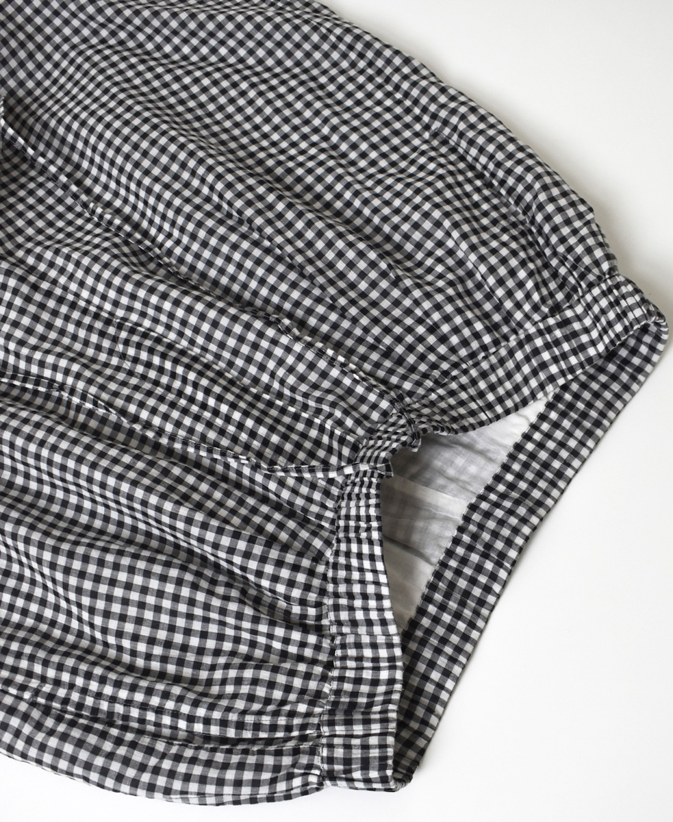 INMDS25025(パンツ) HANDWOVEN COTTON/SILK GINGHAM CHECK 2TUCK TAPERED EASY PANTS